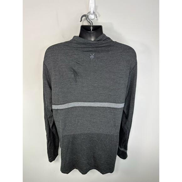 Ibex Zque Certified Merino Wool 1/4 Zip Pullover Black Grey Size 2XL Base Layer - Picture 2 of 9